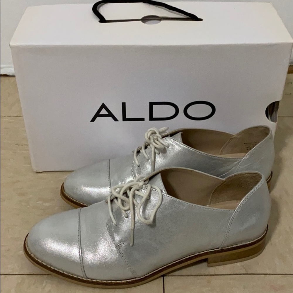 Aldo silver foil Oxford shoes